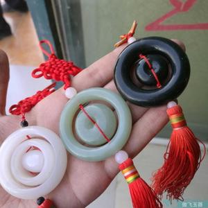 和田玉籽料青白玉黑青玉昆仑白玉手把件三环子