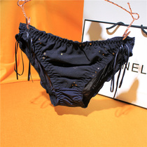 Recommended to buy▲ good▲ Japanese new lace underwear black low waist women seductive sexy ice silk