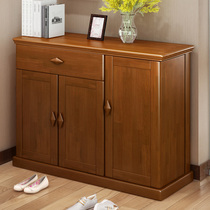 Solid wood shoe cabinet Household door small household type rotating multi-function with mirror Large capacity space-saving entrance foyer cabinet