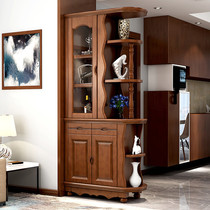 Living room Solid wood room hall cabinet Double-sided entry entrance entrance partition screen Wine cabinet Shoe cabinet One-piece small apartment foyer cabinet