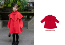 Happy Rabbit HININI Original 22 Winter New Chinese Girls Wool Coat Coat Long Festival Adorable