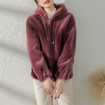 Leather Grass 2021 New Female Short winter Lions The lamb wool sheared velvet big coat fur integrated jacket young