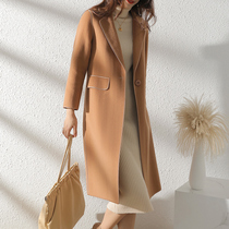 2021 Autumn Winter New Humpsuit Collar double face cashmere Grand coat woman with a slim wool Son Jacket