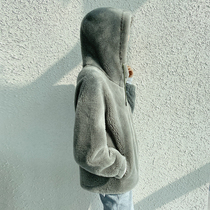 Lamb fur integrated jacket female short-to-cap thickened young leather grass 2021 New goat-cut velvet coat