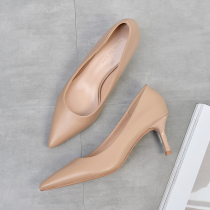 6cm nude stiletto heels women's 2021 new bridesmaid shoes comfortable small heels professional women's shoes all match single shoes