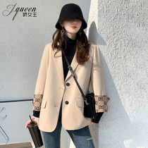 Small Suit Jacket Woman 2022 New Ocean Gas 100 Lapped Loose Yinglun Ethos Net Red Fried Street Spring Autumn West Suit