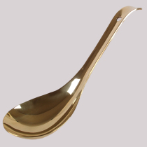 Pure copper soup spoon size household porridge and porridge spoon long handle with eye spoon Kitchen brass spoon