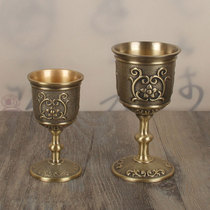 Vintage Bronze Wine Glasses High Footed Wine Glasses White Wine Glasses Embossed Flowers Spirits Glasses Creative Home European Wine Glasses Wineglasses