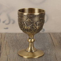  Classical wine glass Household white wine glass Small goblet Metal spirits glass One or two wine glasses European wedding toast glass