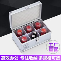 Seal storage box portable aluminum portable lock multi-function company financial seal seal seal seal code official box safe deposit box