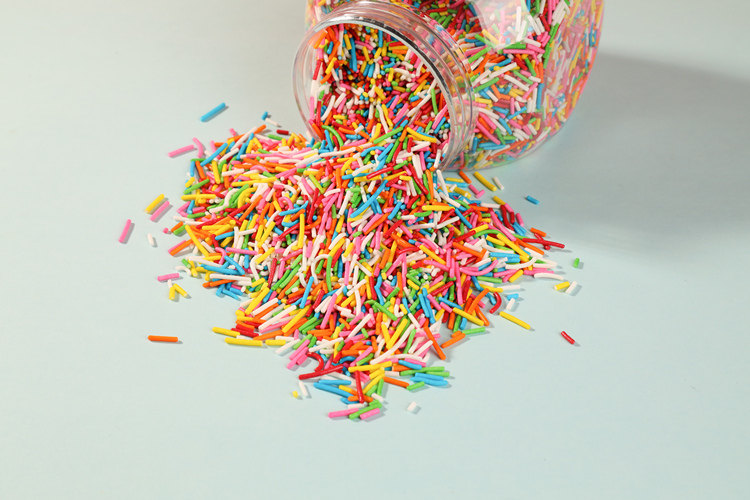 糖针彩针巧克力包装500g袋瓶装彩糖针烘焙冰淇淋饮品蛋糕西餐装饰