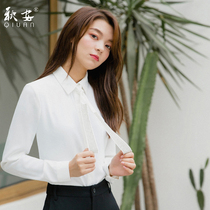 Korean version of the niche design sense suit collar shirt womens spring and summer 2021 new mid-length retro Hong Kong shirt OL