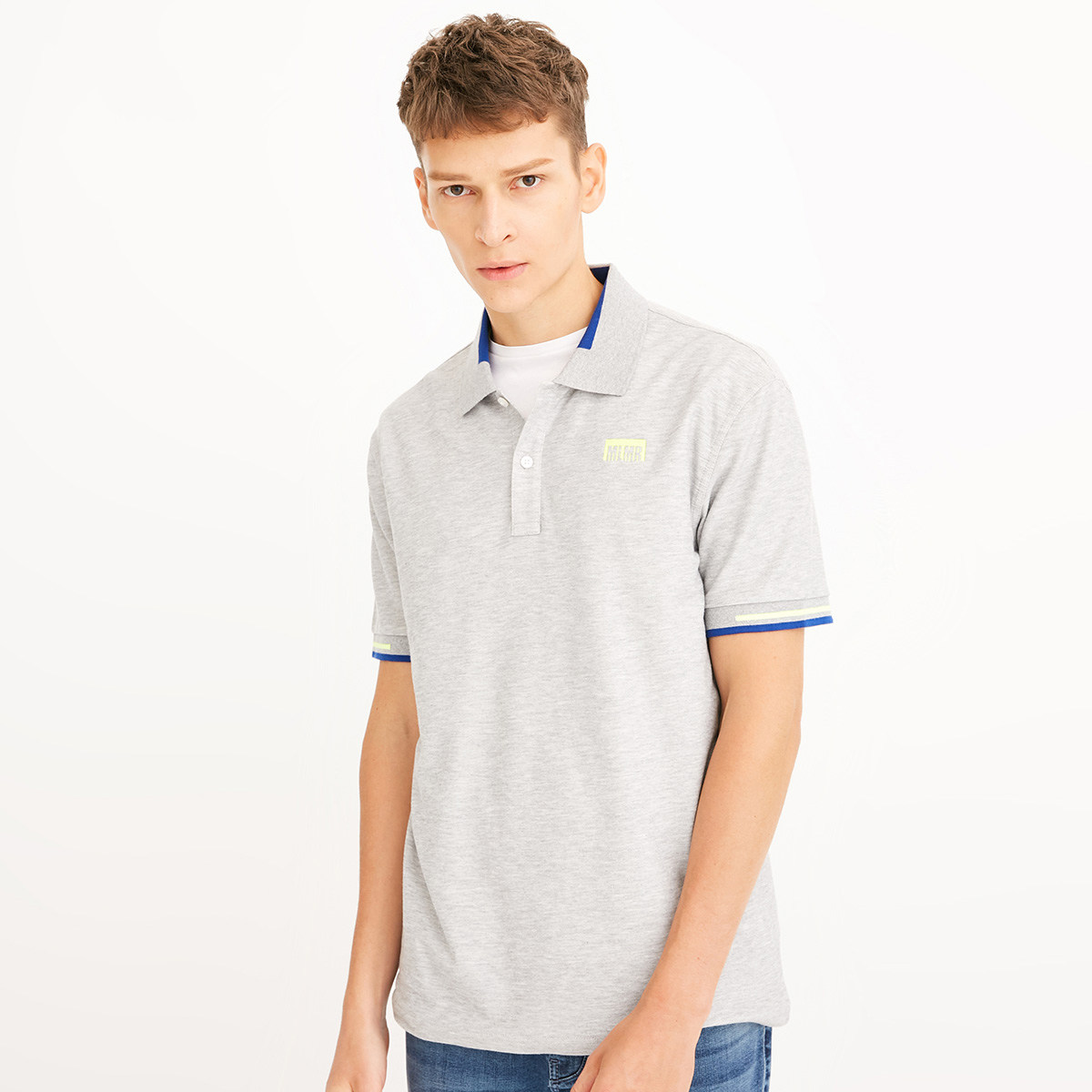 [新]jackjones杰克琼斯男春夏新潮流翻领休闲短袖t恤m|218206515