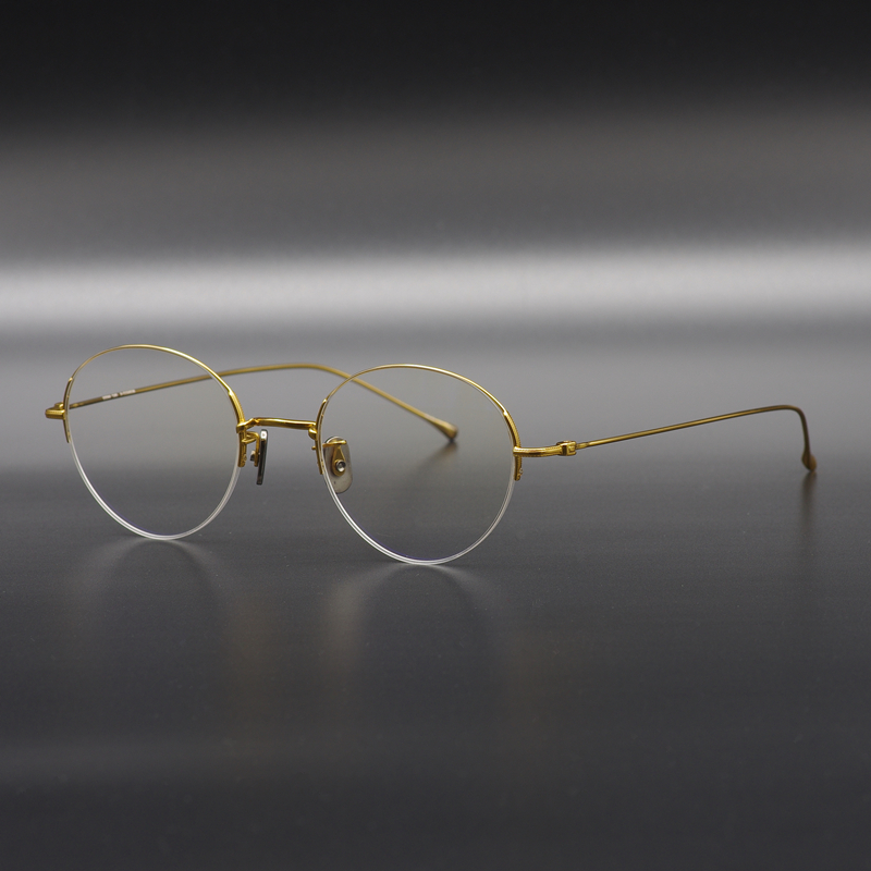 孤品 日本空气感超细边线钛椭圆形眼镜 文艺复古超轻纯钛半框小脸