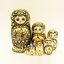 () Seven layers of branded beans Russian sets of wooden toys Gift wishes for a doll lovers birthday present