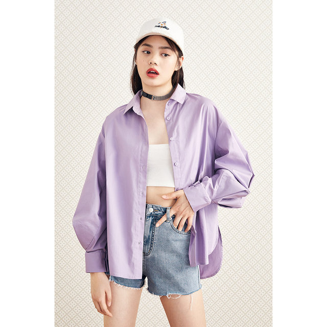 Peacebird shirt female design sense niche 2020 autumn new long-sleeved fairy shirt puff sleeve shirt jacket Peacebird shirt female design sense niche 2020 autumn new long-sleeved fairy shirt puff sleeve shirt jacket