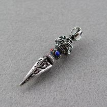 Alloy Concealed Disc Dragon Diamond Pestle Pendant Necklace Pendant Brown Rope