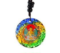 Ground Tibetan king bodhisattva like pendant pendant necklace brown rope diameter 3 5 cm