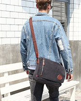AUGUR SOG MENS CANVAS CROSS SECTION SINGLE SHOULDER BAG RETRO TOURISM ABRASION RESISTANT POSTCARD Casual Tide Card Backpack