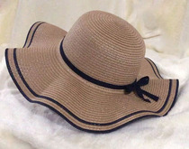 Summer sun protection Korean double black edge wave sun hat outdoor sunshade beach hat Joker hat outdoor universal hat