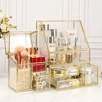 Dustproof cosmetics storage box frame ins desktop acrylic jewelry one small large capacity high-end with mirror