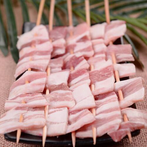 【东北郎烧烤】秘制烧烤成都户外新鲜猪肉食材猪五花肉串20元5串_7折