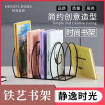 Nordic wrought iron desktop bookshelf desk bookcase desk book stand creative book storage shelf