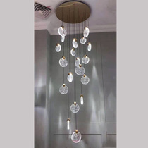Simple atmosphere duplex rotating stair Villa living room lamp long Chandelier Creative crystal light luxury modern chandelier