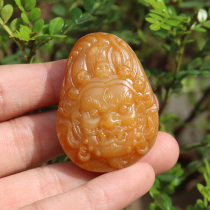 Dialect boutique Jiang Xi works rare and famous chicken oil gold bag silver big black sky pendant Topaz seed pendant N