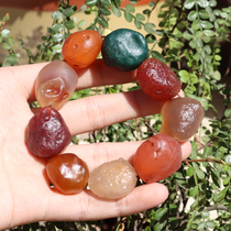 Dialect boutique special Alashan multi-treasure colorful classic agate raw stone men and women versatile simple bracelet T