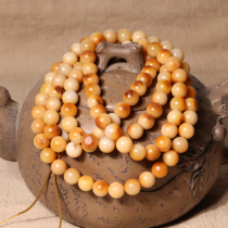 Dialect Hotan Jade Hebei Tanghe Material Boutique Huang Qin Skin Seed Material 8mm108 Necklace Multi-ring Bracelet N