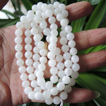 Dialect Hetian Jade special offer only 168 yuan Russian rare and famous porcelain white jade 8mm108 beads necklace promotion A