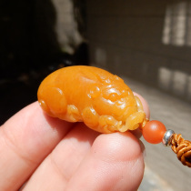 Dialect Hetian Jade burst loss awesome collectible Huang Ming Topaz seed pendant Xiangrui Rui Beast pendant sub-f