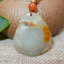 Dialect Hetian Jade 980 yuan Su Gong original brand original red skin white jade seed material one-quality clean jade pendant 16
