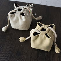 The more leapless travel tea cup teapot lid bowl containing portable bag thick tea set containing cotton linen tea cup bag cloth bag