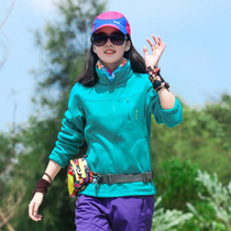 Fleece jacket womens coat Womens top outdoor storm jacket liner spring and autumn and winter double-sided thickened sweater cardigan