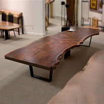 American furniture custom kung fu tea table and chair combination solid wood iron tea table log tea table pine wood old big board table