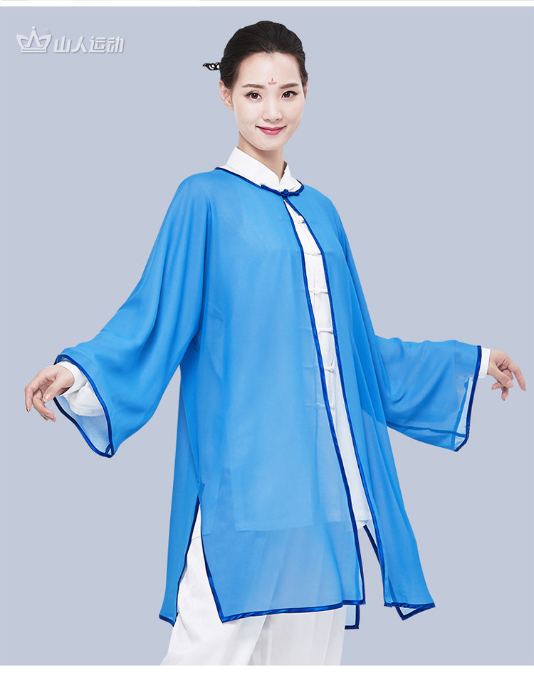 太极服女披纱单件团队表演服武术比赛服新款雪纺练功服太极拳服装