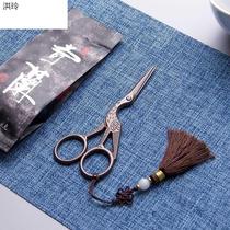 Small scissors home small beautiful tea bag retro exquisite European crane-shaped tea tea set accessories Japanese