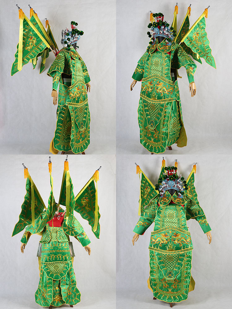 戏曲男靠 京剧豫剧戏剧武生武将将巾戏服服装小生男大靠靠旗