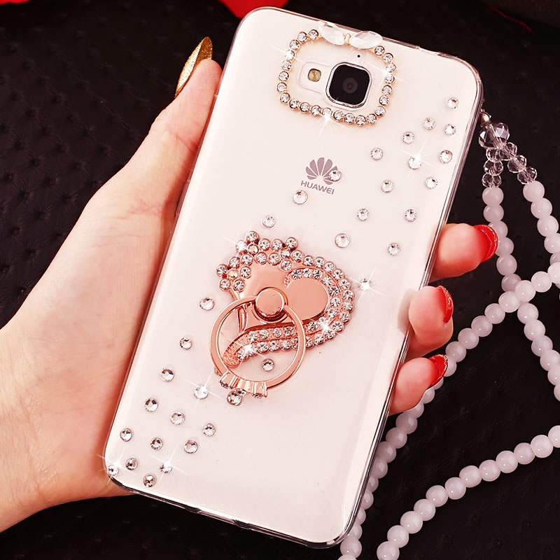 huawei glory 3c mobile phone shell h30t00 protective cover t10/u10 crystal diamond u00 with lanyard l01 transparent soft
