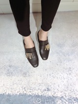 Angela HE 19 new self-reserved soft and comfortable lambskin tassel rhinestone lazy shoes casual shoes