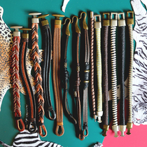 Original hand-made Vintage cold wind vintage wax line braided cowhide bracelet ins literary couple jewelry