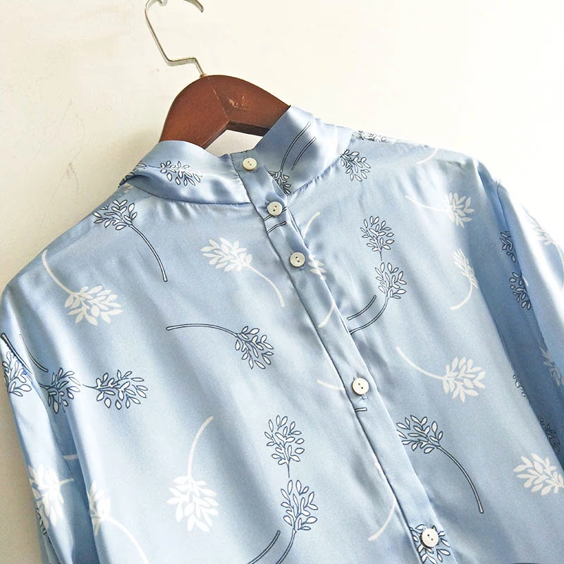 Pháp retro mùa thu sản phẩm mới của phụ nữ thời trang giản dị in nơ áo sơ mi kinh doanh dài tay hàng đầu - Áo sơ mi