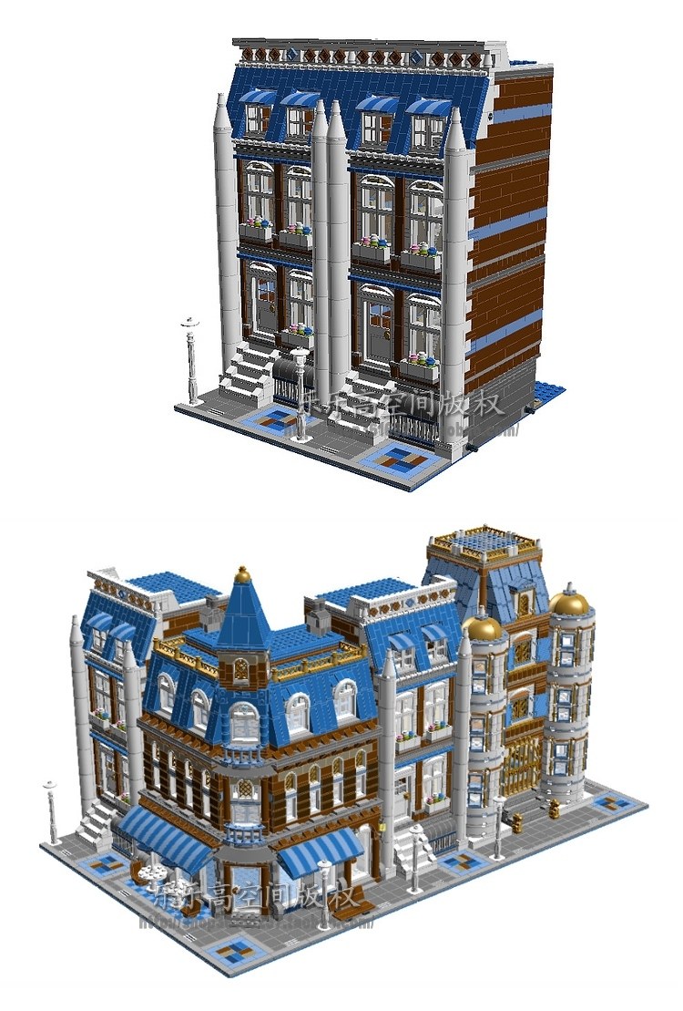 lego乐高创意搭建图"13#街景建筑《旅馆》"