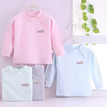 Childrens long-sleeved cotton autumn clothes Summer and spring baby single-piece top Baby cotton underwear home clothes clothes