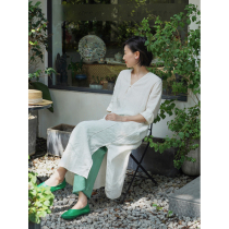 No good see city of Gaoxian Oriental robe V-collar white dress (spring shan empty)