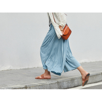 No good See City sand washing copper ammonia knit tightness waist design Feeling Profiled Pants Asymmetrical Loose Trousers Female