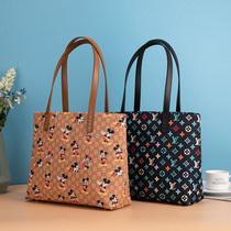 Spring Style Fashion Tote Bag Handmade Fabric DIY Material Package Packaged Large-capacity Handbill Shoulder Bag 442 #