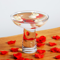 Creative floating wax candle holder ornament Nordic transparent glass candle Cup tall vase home decoration flower Ware